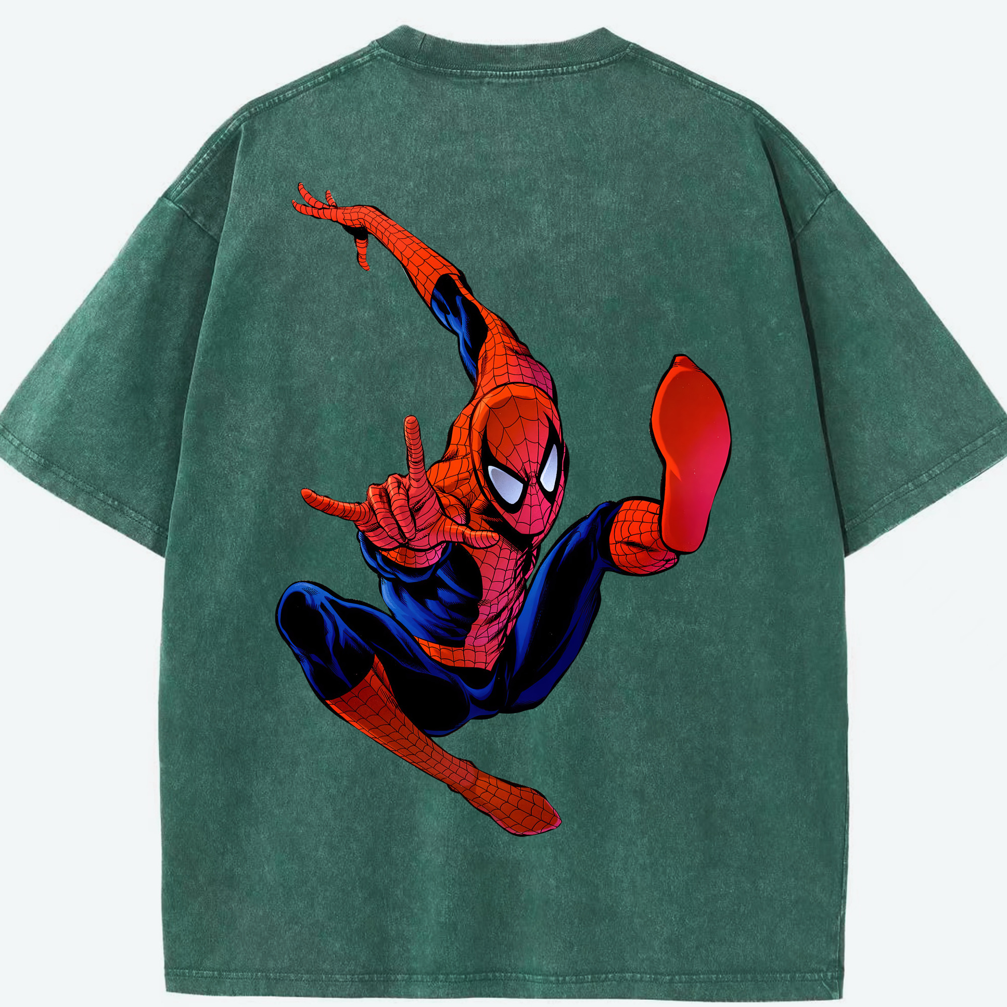 （画像用） Spider Man スパイダーマン 綿100% ヴィンテージ風 半袖Tシャツ（背面プリント）